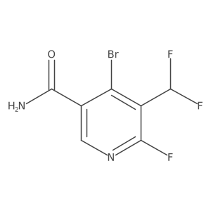 4-Bromo-3-(difluoromethyl)-2-fluoropyridine-5-carboxamide结构式