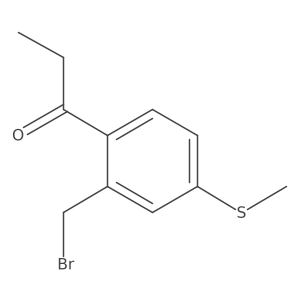 1-(2-(Bromomethyl)-4-(methylthio)phenyl)propan-1-one结构式