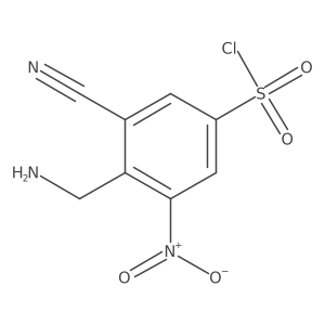 4-(Aminomethyl)-3-cyano-5-nitrobenzene-1-sulfonyl chloride Structure