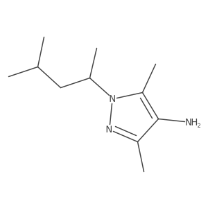 3,5-Dimethyl-1-(4-methylpentan-2-yl)-1H-pyrazol-4-amine结构式