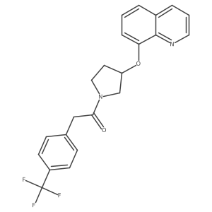 1-(3-(Quinolin-8-yloxy)pyrrolidin-1-yl)-2-(4-(trifluoromethyl)phenyl)ethanone Structure