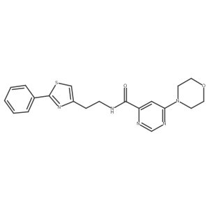 6-morpholino-N-(2-(2-phenylthiazol-4-yl)ethyl)pyrimidine-4-carboxamide结构式