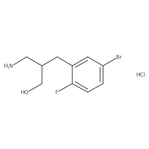 3-Amino-2-[(5-bromo-2-fluorophenyl)methyl]propan-1-ol hydrochloride结构式