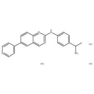 (R)-N-(4-(1-aminoethyl)phenyl)-6-(pyridin-4-yl)quinazolin-2-amine trihydrochloride结构式