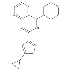 5-cyclopropyl-N-(pyridin-3-yl(tetrahydro-2H-pyran-4-yl)methyl)isoxazole-3-carboxamide Structure