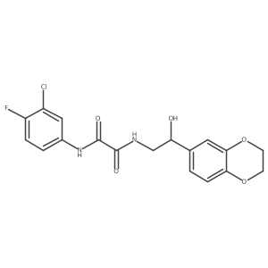 N1-(3-chloro-4-fluorophenyl)-N2-(2-(2,3-dihydrobenzo[b][1,4]dioxin-6-yl)-2-hydroxyethyl)oxalamide结构式