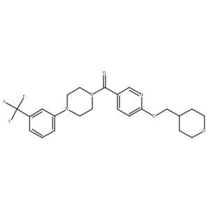 (6-((tetrahydro-2H-pyran-4-yl)methoxy)pyridin-3-yl)(4-(3-(trifluoromethyl)phenyl)piperazin-1-yl)methanone Structure