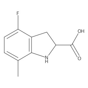 4-Fluoro-7-methyl-2,3-dihydro-1H-indole-2-carboxylic acid Structure