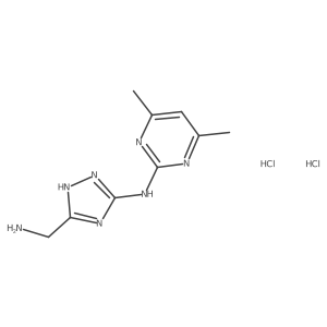 N-[5-(Aminomethyl)-4H-1,2,4-triazol-3-yl]-4,6-dimethylpyrimidin-2-amine dihydrochloride结构式