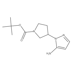tert-butyl 3-(5-amino-1H-pyrazol-1-yl)pyrrolidine-1-carboxylate结构式