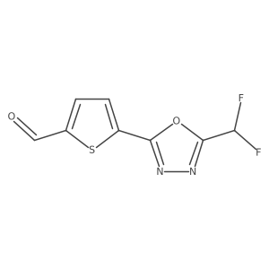 5-[5-(Difluoromethyl)-1,3,4-oxadiazol-2-yl]thiophene-2-carbaldehyde结构式
