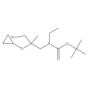 tert-butyl N-(3-bromo-2-cyclopropoxy-2-methylpropyl)-N-ethylcarbamate结构式