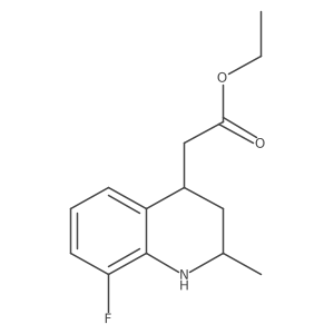 Ethyl 2-(8-fluoro-2-methyl-1,2,3,4-tetrahydroquinolin-4-yl)acetate结构式