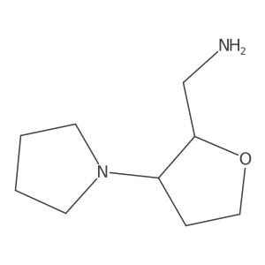 rac-[(2R,3R)-3-(pyrrolidin-1-yl)oxolan-2-yl]methanamine结构式