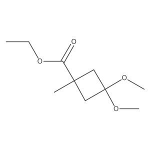 Ethyl 3,3-dimethoxy-1-methylcyclobutane-1-carboxylate结构式