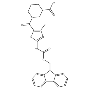 (3S)-1-[2-({[(9H-fluoren-9-yl)methoxy]carbonyl}amino)-4-methyl-1,3-thiazole-5-carbonyl]piperidine-3-carboxylic acid Structure
