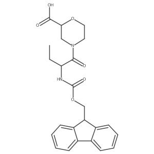 4-[(2R)-2-({[(9H-fluoren-9-yl)methoxy]carbonyl}amino)butanoyl]morpholine-2-carboxylic acid结构式
