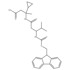 3-cyclopropyl-3-[(3S)-3-({[(9H-fluoren-9-yl)methoxy]carbonyl}amino)-4-methylpentanamido]butanoic acid Structure