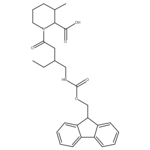 1-{3-[({[(9H-fluoren-9-yl)methoxy]carbonyl}amino)methyl]pentanoyl}-3-methylpiperidine-2-carboxylic acid Structure