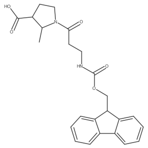 1-[3-({[(9H-fluoren-9-yl)methoxy]carbonyl}amino)propanoyl]-2-methylpyrrolidine-3-carboxylic acid Structure
