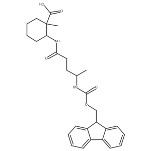2-[4-({[(9H-fluoren-9-yl)methoxy]carbonyl}amino)pentanamido]-1-methylcyclohexane-1-carboxylic acid结构式