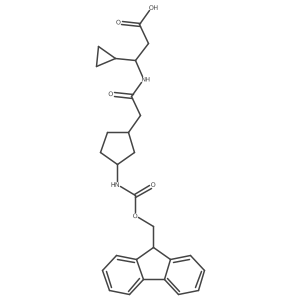 3-cyclopropyl-3-{2-[3-({[(9H-fluoren-9-yl)methoxy]carbonyl}amino)cyclopentyl]acetamido}propanoic acid Structure