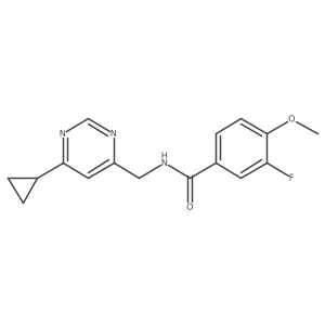 N-[(6-cyclopropylpyrimidin-4-yl)methyl]-3-fluoro-4-methoxybenzamide Structure