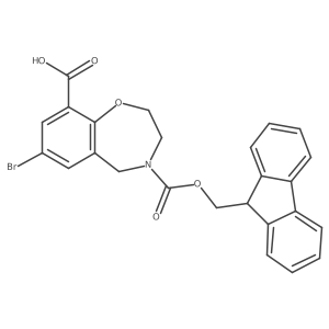 7-Bromo-4-(9H-fluoren-9-ylmethoxycarbonyl)-3,5-dihydro-2H-1,4-benzoxazepine-9-carboxylic acid Structure