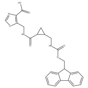 rac-5-({[(1R,2S)-2-[({[(9H-fluoren-9-yl)methoxy]carbonyl}amino)methyl]cyclopropyl]formamido}methyl)-1,3-oxazole-4-carboxylic acid Structure
