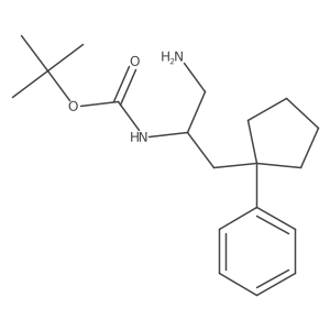 tert-butyl N-[1-amino-3-(1-phenylcyclopentyl)propan-2-yl]carbamate结构式