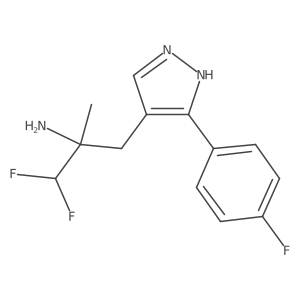 1,1-difluoro-3-[3-(4-fluorophenyl)-1H-pyrazol-4-yl]-2-methylpropan-2-amine Structure