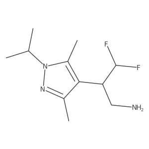 2-[3,5-dimethyl-1-(propan-2-yl)-1H-pyrazol-4-yl]-3,3-difluoropropan-1-amine Structure