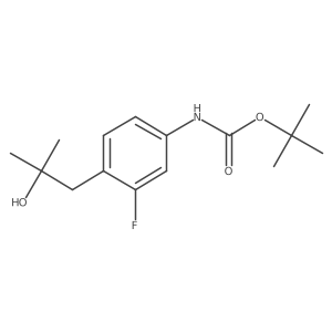 tert-butyl N-[3-fluoro-4-(2-hydroxy-2-methylpropyl)phenyl]carbamate结构式