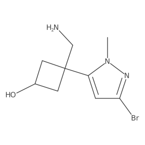 3-(aminomethyl)-3-(3-bromo-1-methyl-1H-pyrazol-5-yl)cyclobutan-1-ol Structure