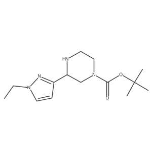 tert-butyl 3-(1-ethyl-1H-pyrazol-3-yl)piperazine-1-carboxylate结构式