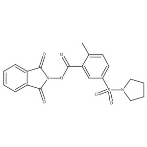 1,3-dioxo-2,3-dihydro-1H-isoindol-2-yl 2-methyl-5-(pyrrolidine-1-sulfonyl)benzoate结构式