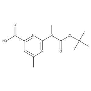 6-Methyl-2-[methyl-[(2-methylpropan-2-yl)oxycarbonyl]amino]pyrimidine-4-carboxylic acid结构式