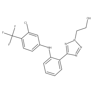 2-[5-[2-[3-Chloro-4-(trifluoromethyl)anilino]phenyl]tetrazol-2-yl]ethanol结构式