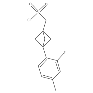 [3-(2-Fluoro-4-methylphenyl)-1-bicyclo[1.1.1]pentanyl]methanesulfonyl chloride Structure