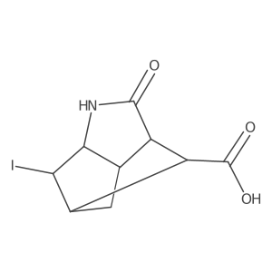 (3S,3AR,5R,6aR,7R)-6-Iodo-2-oxooctahydro-3,5-methanocyclopenta[b]pyrrole-7-carboxylic acid结构式