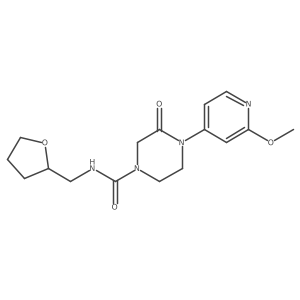 4-(2-methoxypyridin-4-yl)-3-oxo-N-[(oxolan-2-yl)methyl]piperazine-1-carboxamide结构式