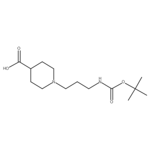 1-(3-{[(Tert-butoxy)carbonyl]amino}propyl)piperidine-4-carboxylic acid结构式