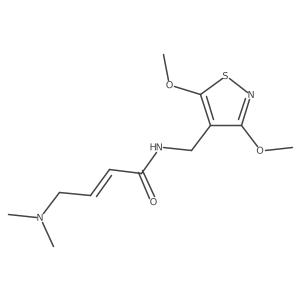 (E)-N-[(3,5-Dimethoxy-1,2-thiazol-4-yl)methyl]-4-(dimethylamino)but-2-enamide结构式
