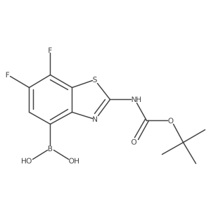(2-((tert-Butoxycarbonyl)amino)-6,7-difluorobenzo[d]thiazol-4-yl)boronic acid Structure