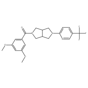 2-[5-(3,5-Dimethoxybenzoyl)-octahydropyrrolo[3,4-c]pyrrol-2-yl]-5-(trifluoromethyl)pyridine结构式