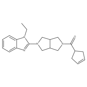 2-[5-(cyclopent-3-ene-1-carbonyl)-octahydropyrrolo[3,4-c]pyrrol-2-yl]-1-ethyl-1H-1,3-benzodiazole Structure