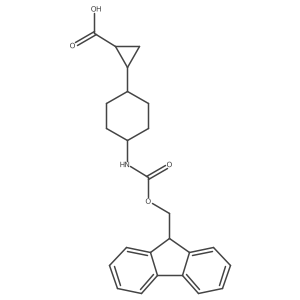 rac-(1R,2S)-2-[4-({[(9H-fluoren-9-yl)methoxy]carbonyl}amino)cyclohexyl]cyclopropane-1-carboxylic acid Structure