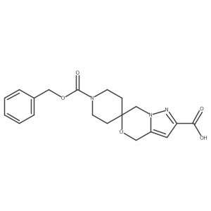 1-[(Benzyloxy)carbonyl]-4',7'-dihydrospiro[piperidine-4,6'-pyrazolo[3,2-c][1,4]oxazine]-2'-carboxylic acid结构式