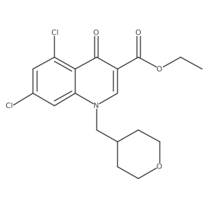 Ethyl 5,7-dichloro-1-[(oxan-4-yl)methyl]-4-oxo-1,4-dihydroquinoline-3-carboxylate Structure