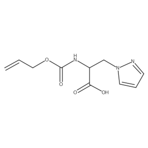 2-{[(prop-2-en-1-yloxy)carbonyl]amino}-3-(1H-pyrazol-1-yl)propanoic acid结构式